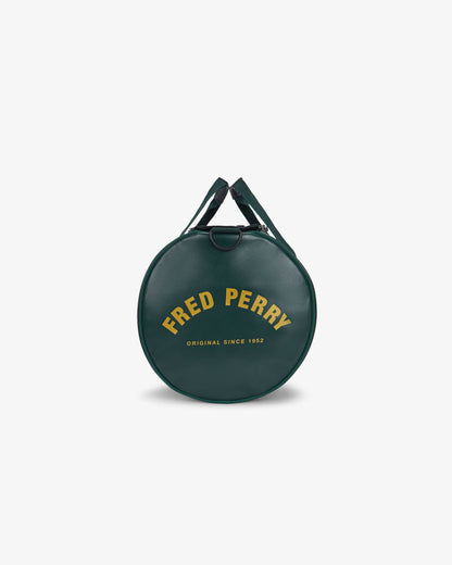 Fred Perry Recycled Polyester Classic Barrel Bag - Navy/Grassroots 83A | CHO | Designer Mens Bags