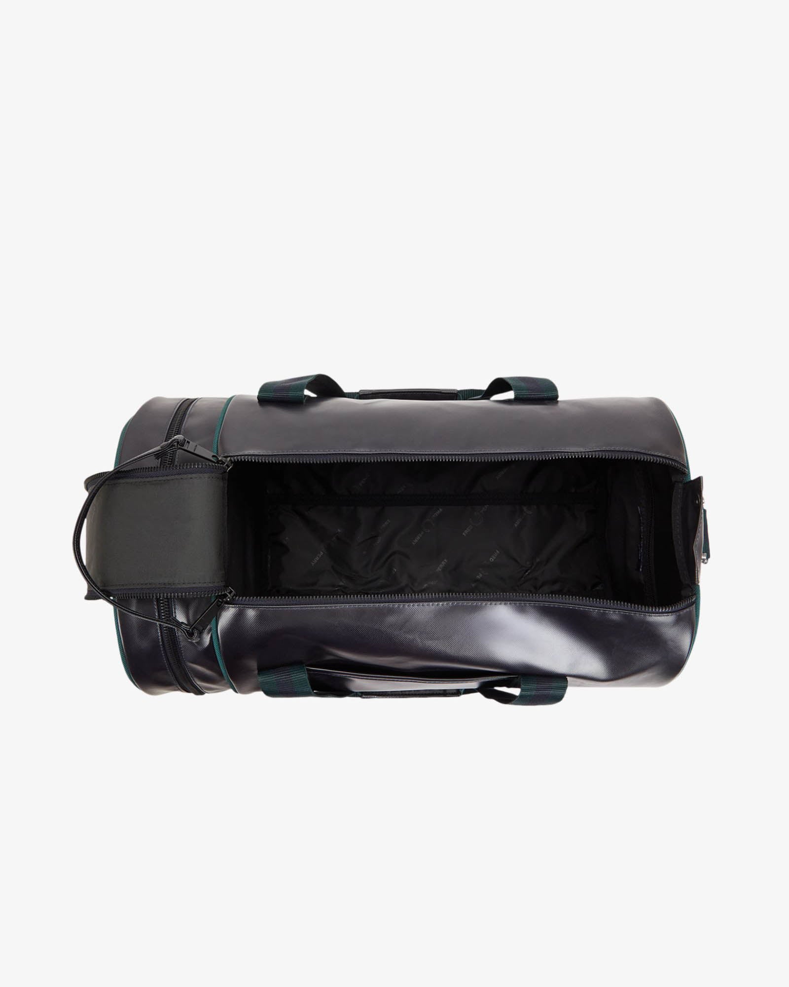 Fred Perry Recycled Polyester Classic Barrel Bag - Navy/Grassroots 83A | CHO | Designer Mens Bags