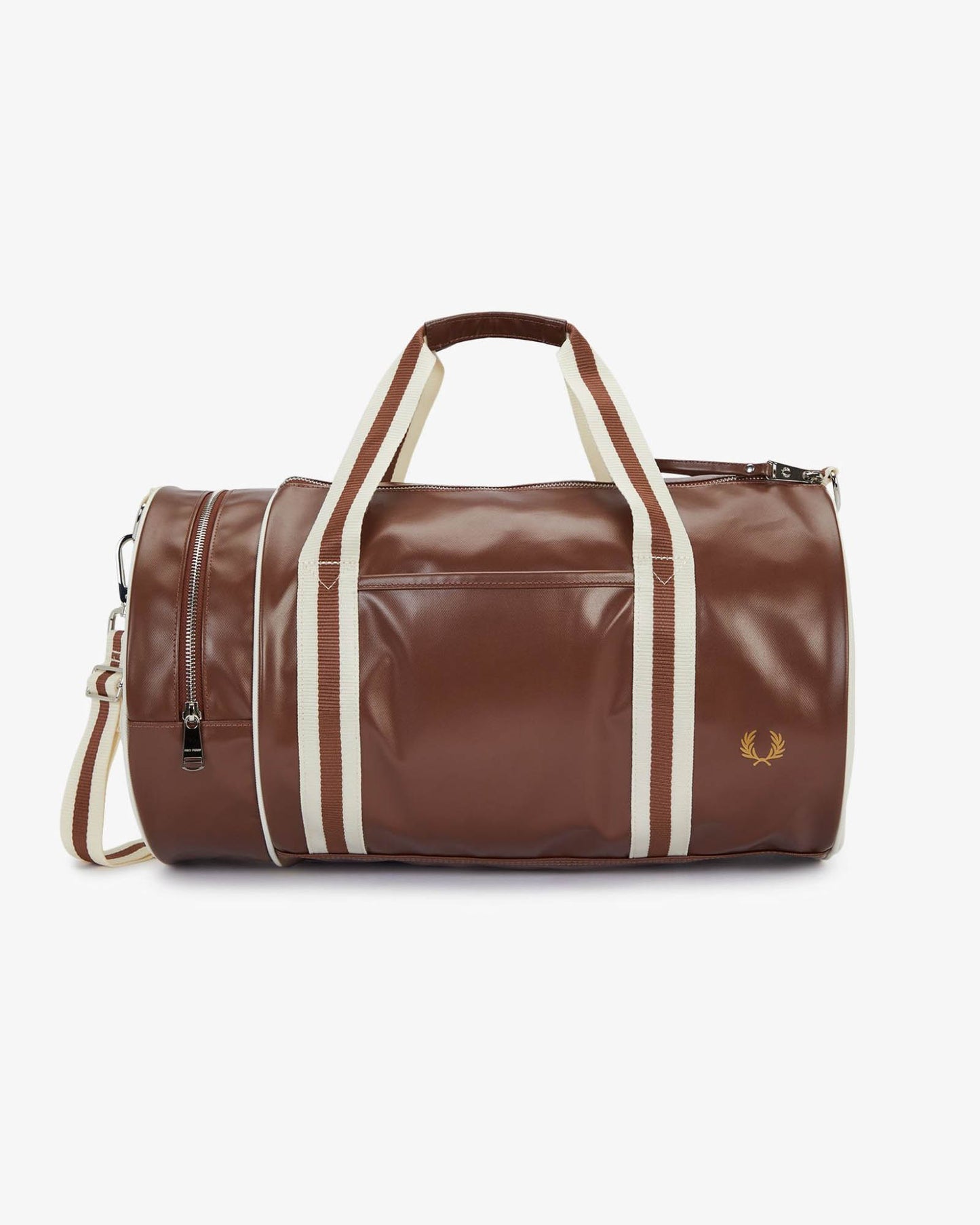 Fred Perry Recycled Polyester Classic Barrel Bag - Tan/Ecru J89