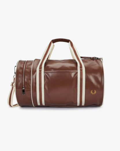 Fred Perry Recycled Polyester Classic Barrel Bag - Tan/Ecru J89