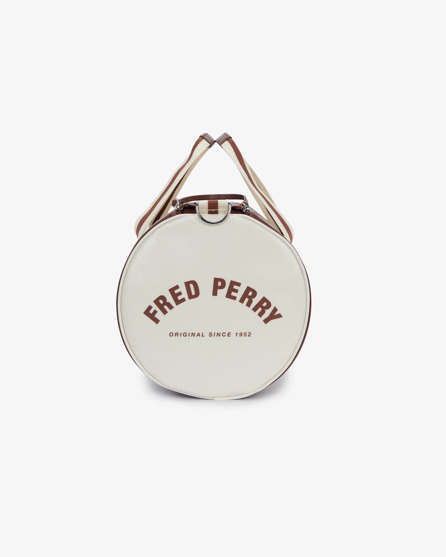 Fred Perry Recycled Polyester Classic Barrel Bag - Tan/Ecru J89