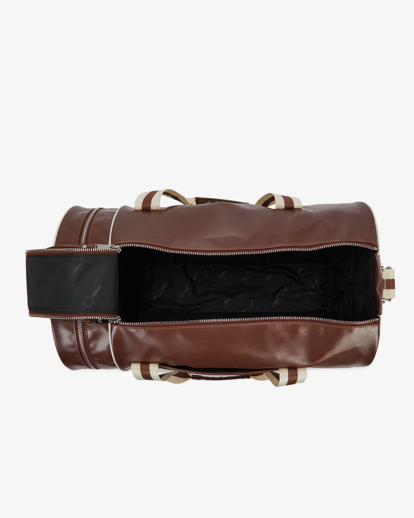 Fred Perry Recycled Polyester Classic Barrel Bag - Tan/Ecru J89