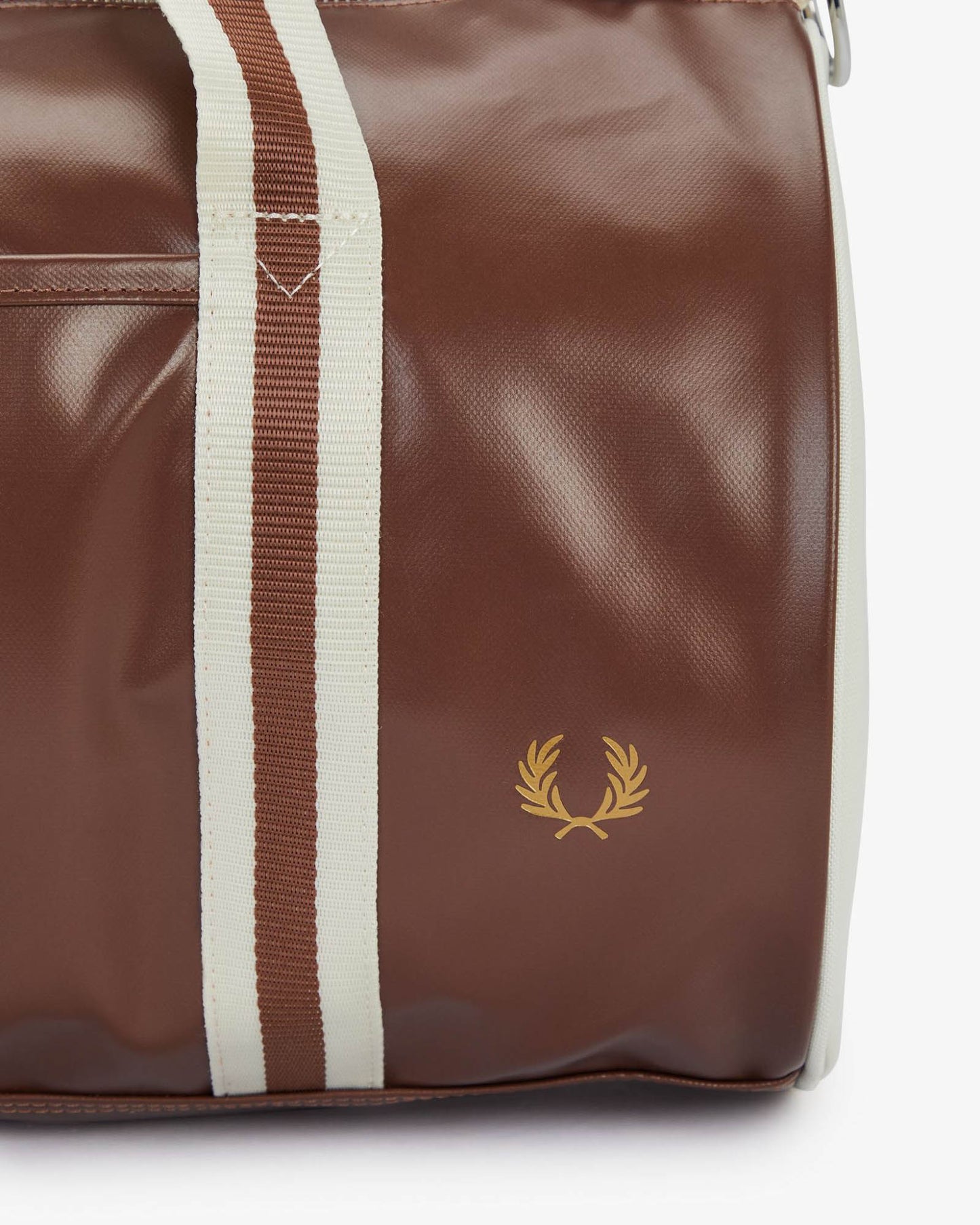 Fred Perry Recycled Polyester Classic Barrel Bag - Tan/Ecru J89
