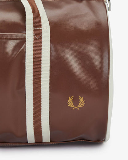 Fred Perry Recycled Polyester Classic Barrel Bag - Tan/Ecru J89