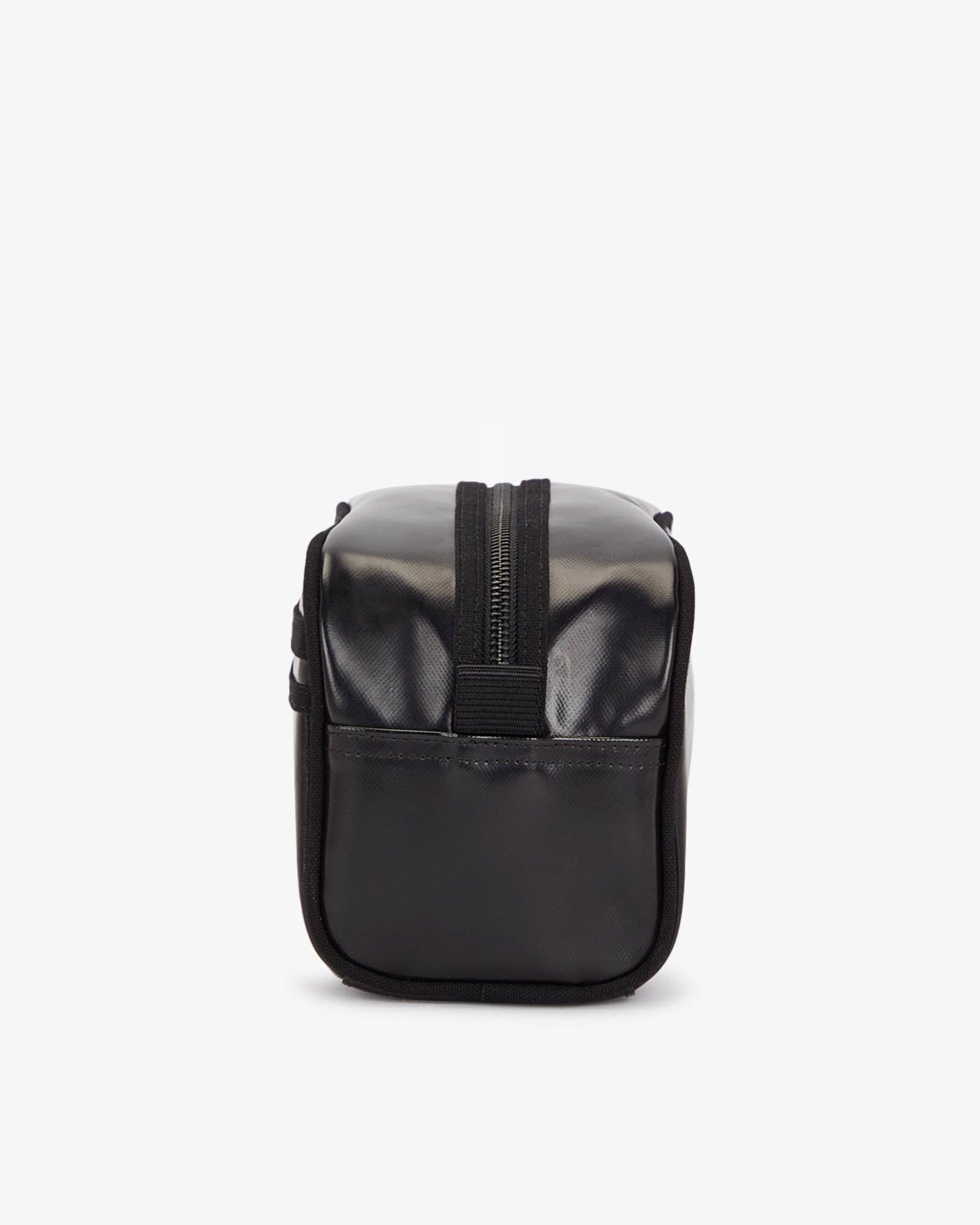 Fred Perry Mens Tonal Coated Poly Wash Bag - Black/Gold 774 side
