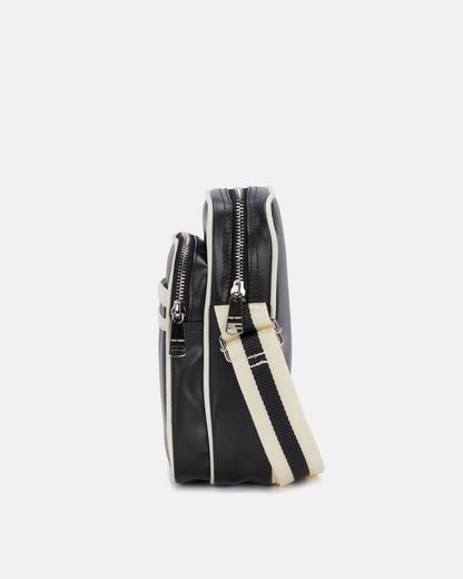Fred Perry Classic Side Bag - Black/Ecru D57 | CHO | Designer Mens Shoulder Bags