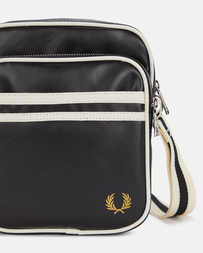Fred Perry Classic Side Bag - Black/Ecru D57 | CHO | Designer Mens Shoulder Bags