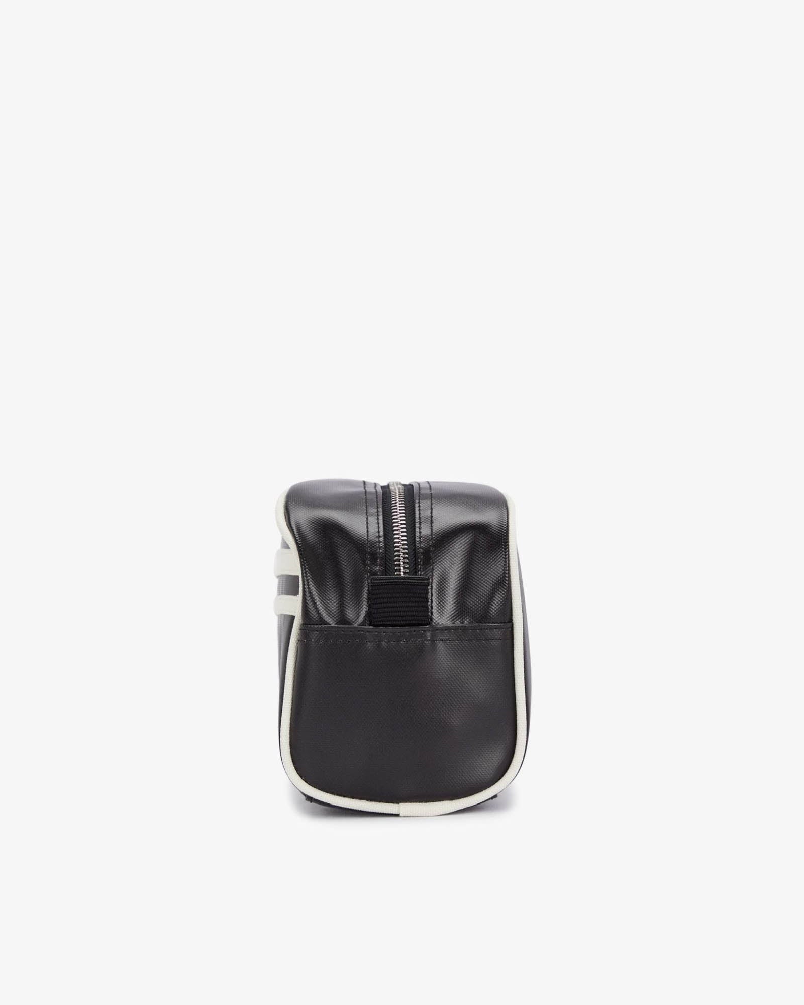 Fred Perry Mens Coated Polyester Wash Bag - Black/Ecru D57 side