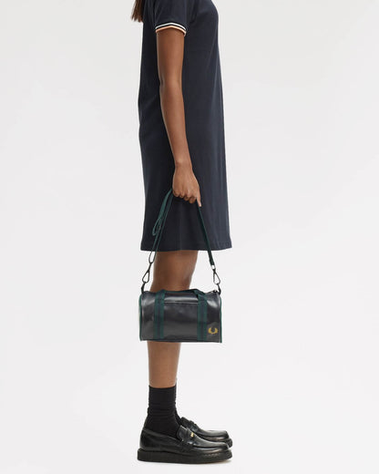 Fred Perry Classic Mini Barrel Bag - Navy/Grassroots 83A | CHO | Designer Mens Bags