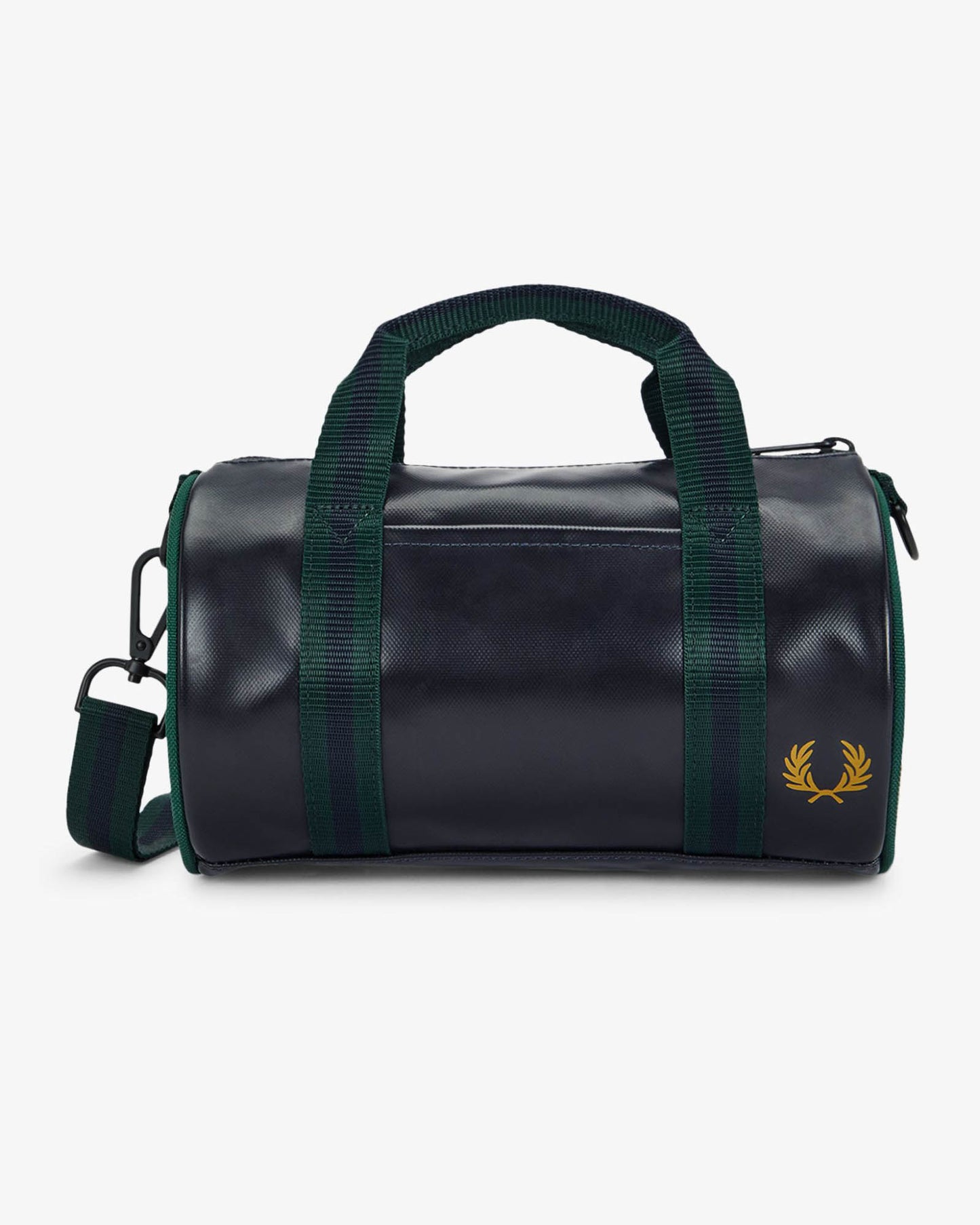 Fred Perry Classic Mini Barrel Bag - Navy/Grassroots 83A | CHO | Designer Mens Bags