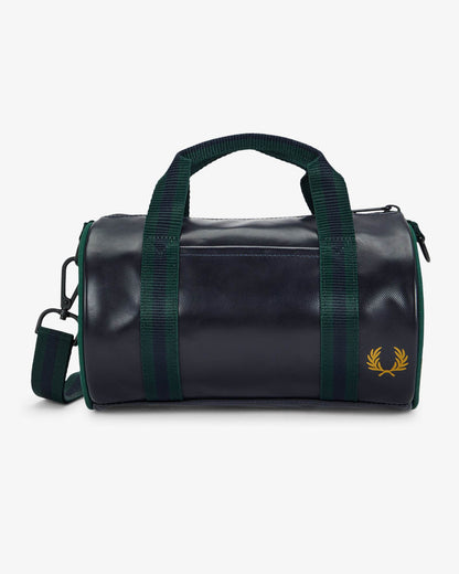Fred Perry Classic Mini Barrel Bag - Navy/Grassroots 83A | CHO | Designer Mens Bags