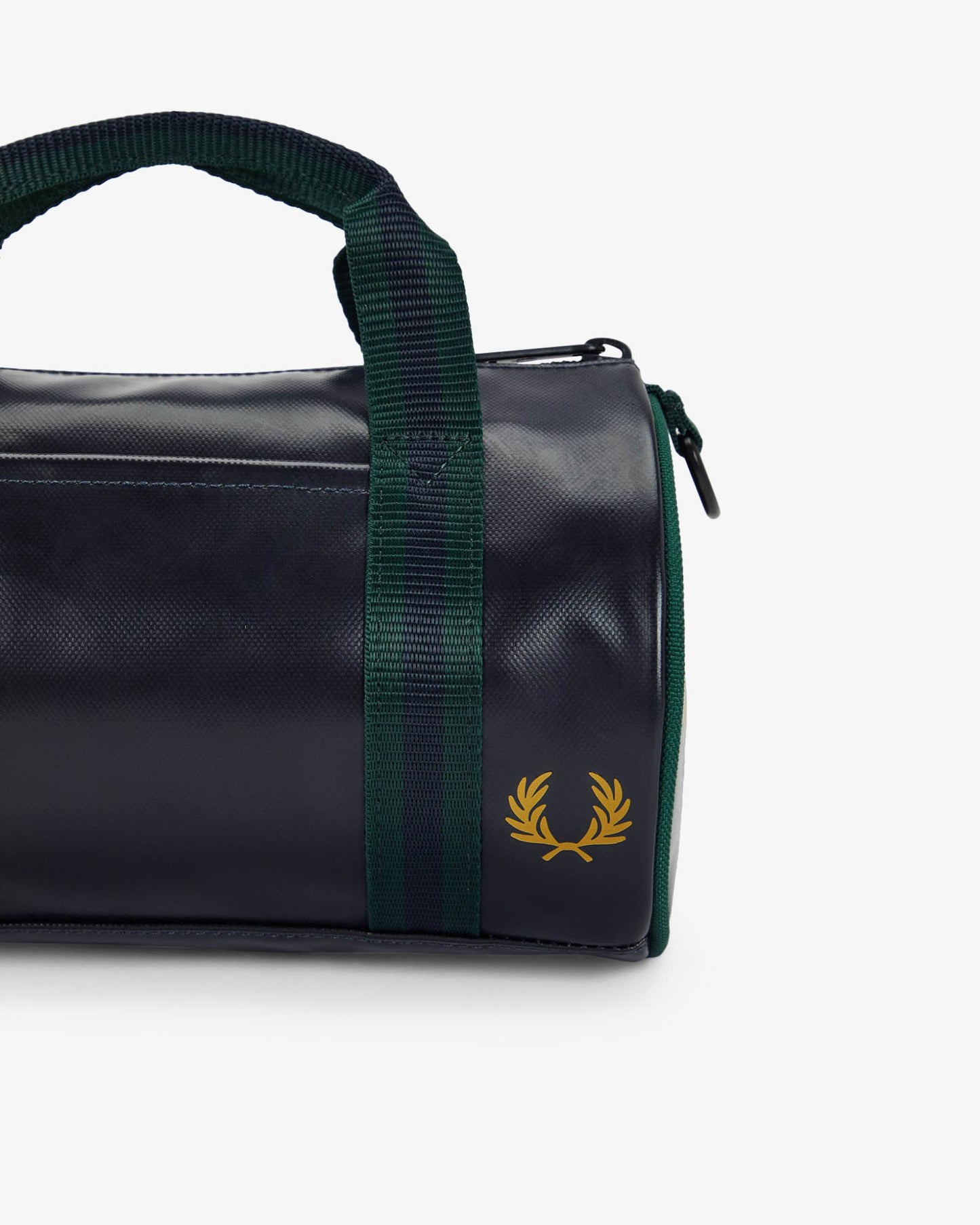 Fred Perry Classic Mini Barrel Bag - Navy/Grassroots 83A | CHO | Designer Mens Bags