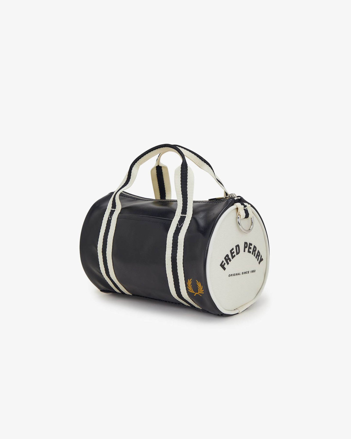 Fred Perry Classic Mini Barrel Bag - Black/Ecru D57 | CHO | Designer Mens Bags