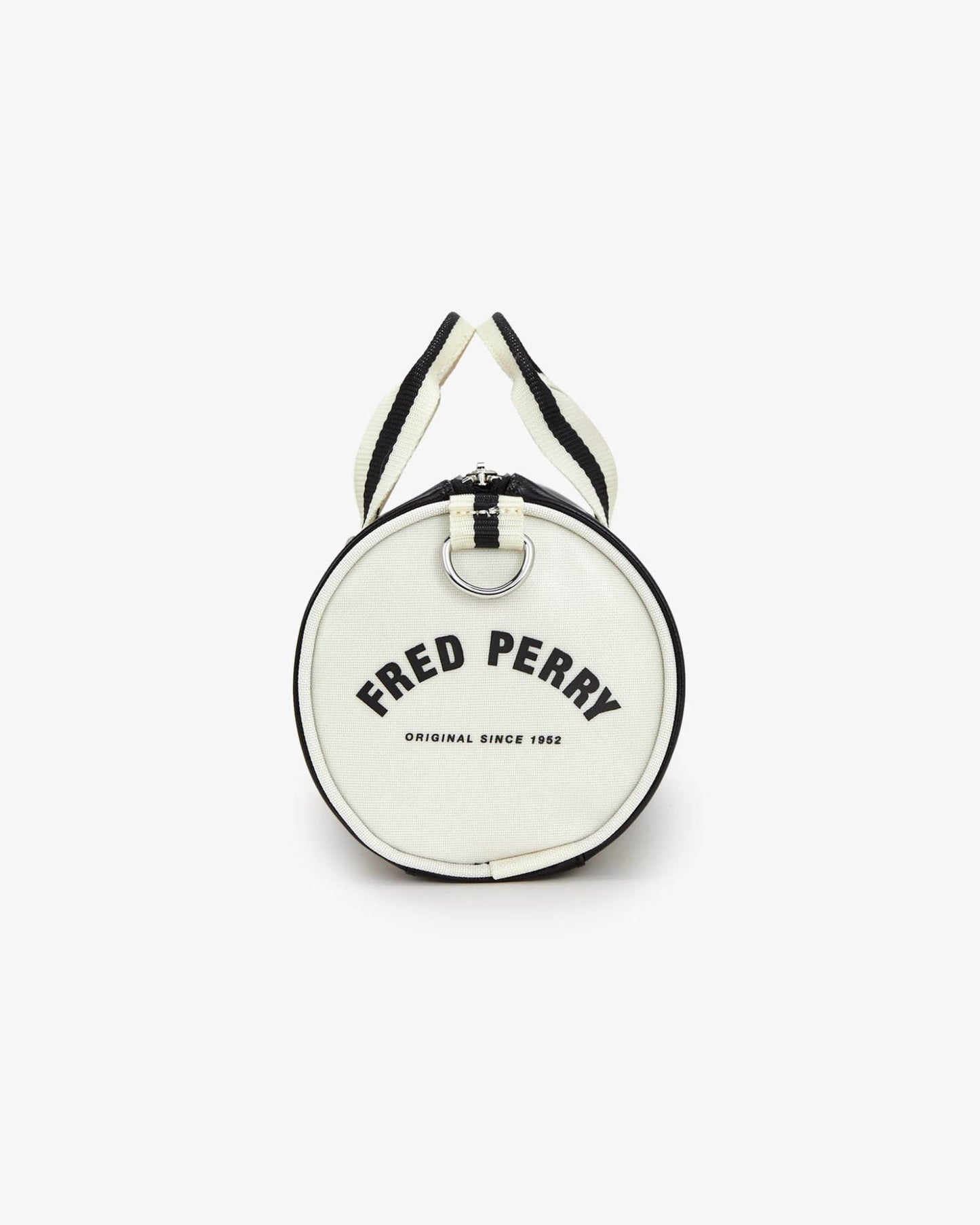Fred Perry Classic Mini Barrel Bag - Black/Ecru D57 | CHO | Designer Mens Bags