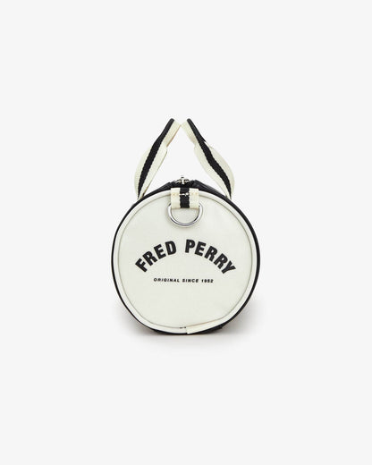 Fred Perry Classic Mini Barrel Bag - Black/Ecru D57 | CHO | Designer Mens Bags