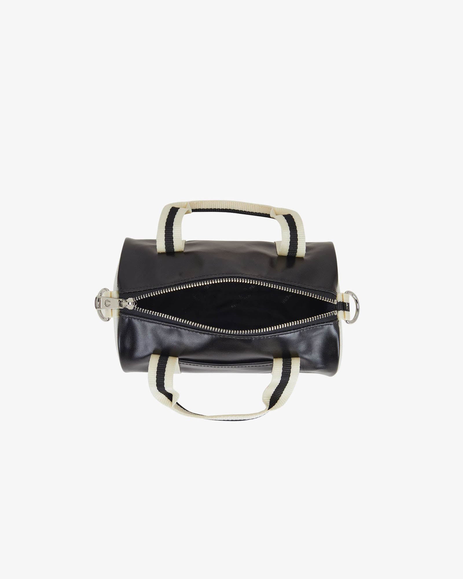 Fred Perry Classic Mini Barrel Bag - Black/Ecru D57 | CHO | Designer Mens Bags