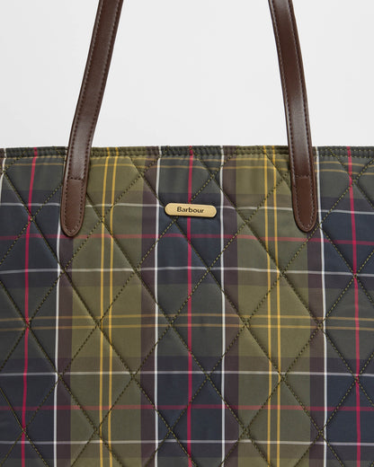 Barbour Wetherham Quilted Womens Tartan Tote - Classic Tartan | CHO | Designer Womens Tote Bags