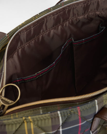 Barbour Wetherham Quilted Womens Tartan Tote - Classic Tartan | CHO | Designer Womens Tote Bags