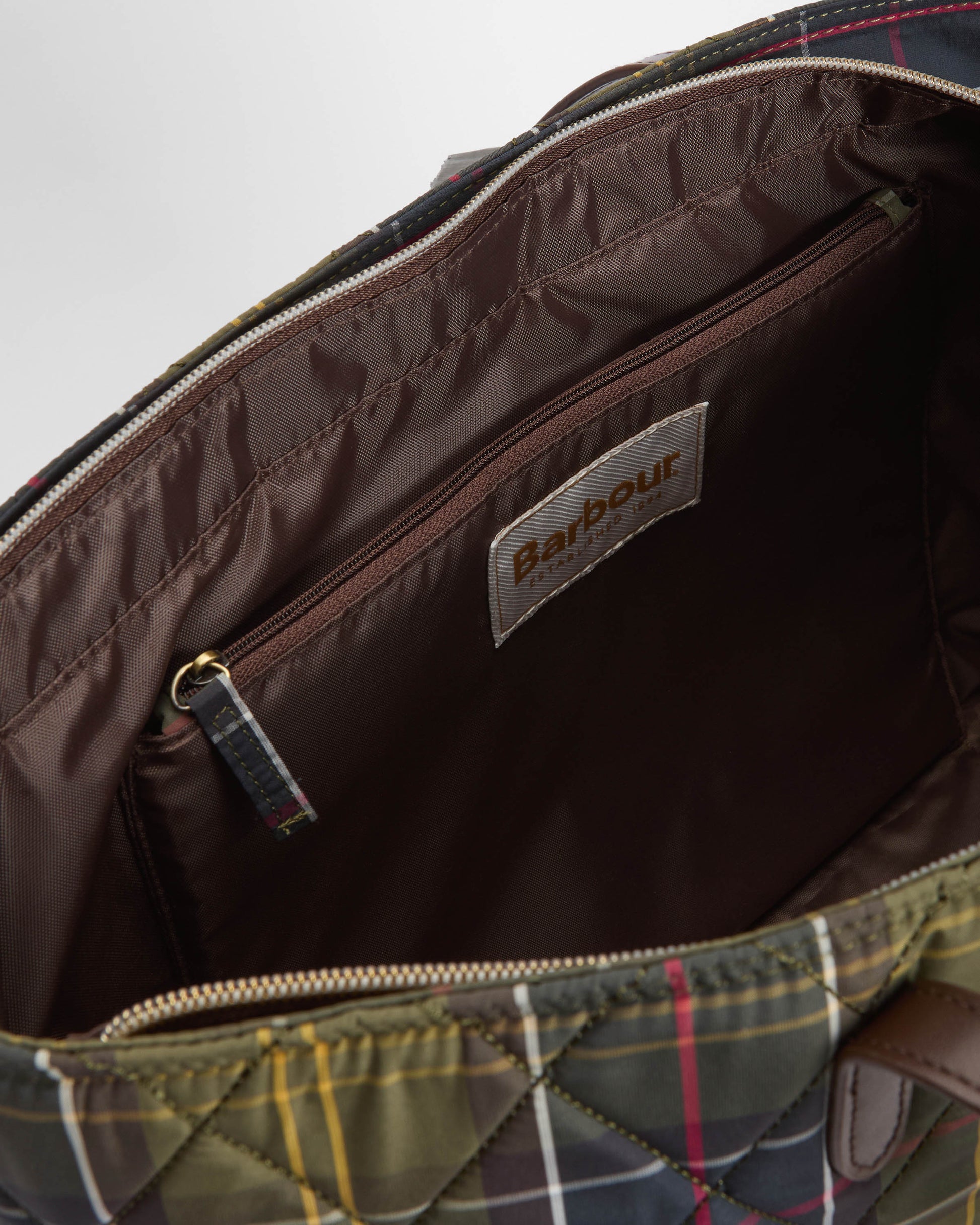 Barbour Wetherham Quilted Womens Tartan Tote - Classic Tartan | CHO | Designer Womens Tote Bags