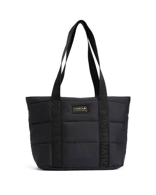 Barbour International Monaco Womens Quilted Tote Bag - Black/Black