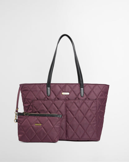 Barbour Quilted Womens Tote Bag - Fig