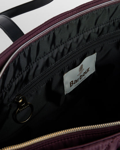 Barbour Quilted Womens Tote Bag - Fig