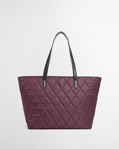 Barbour Quilted Womens Tote Bag - Fig