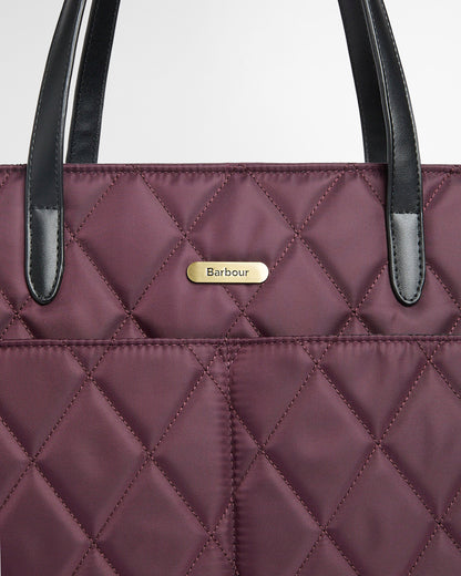 Barbour Quilted Womens Tote Bag - Fig