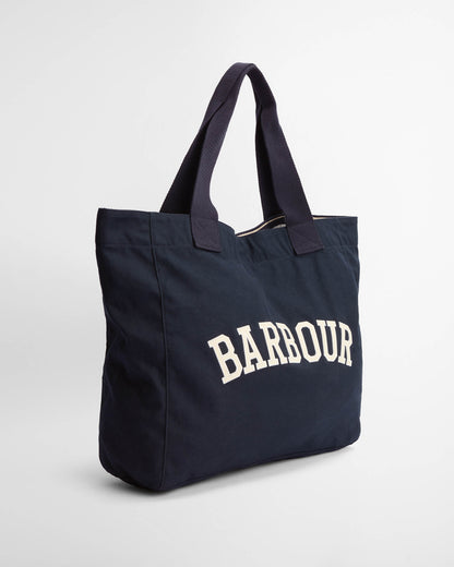 Barbour Logo Beach Bag - Navy/Stone | CHO | Designer Womens Bags