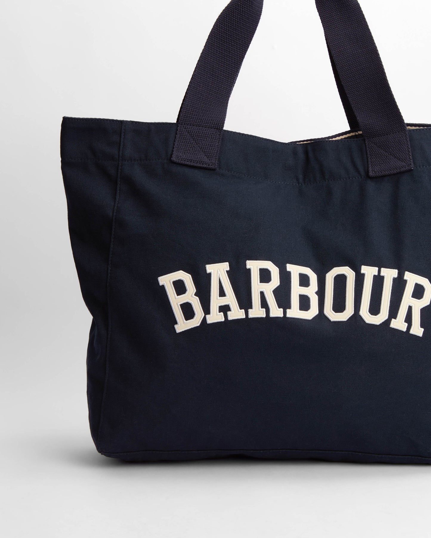 Barbour Logo Beach Bag - Navy/Stone | CHO | Designer Womens Bags