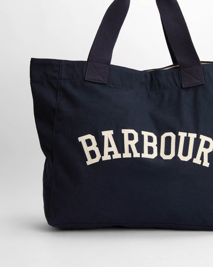 Barbour Logo Beach Bag - Navy/Stone | CHO | Designer Womens Bags