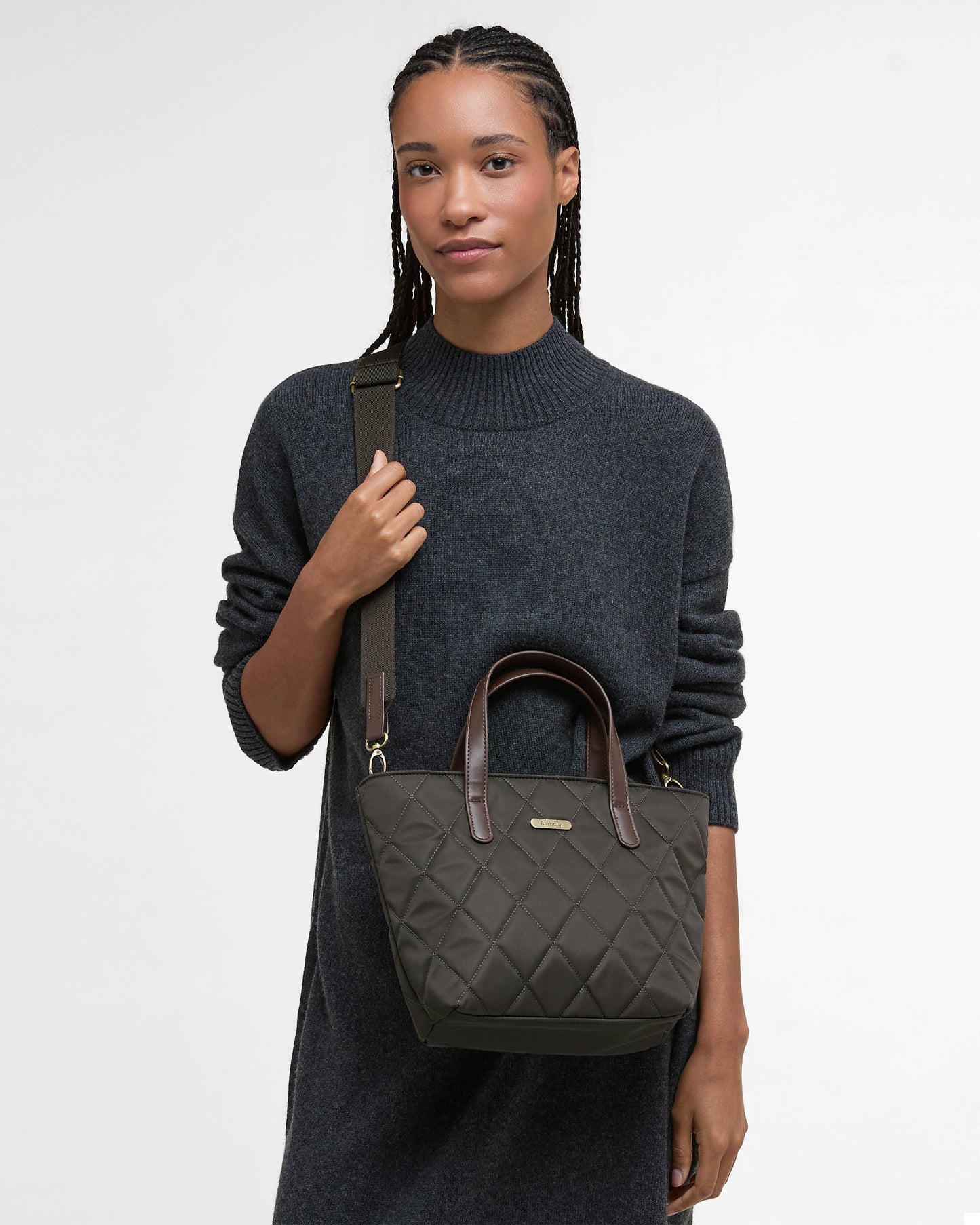 Barbour Womens Mini Quilted Tote Bag - Olive