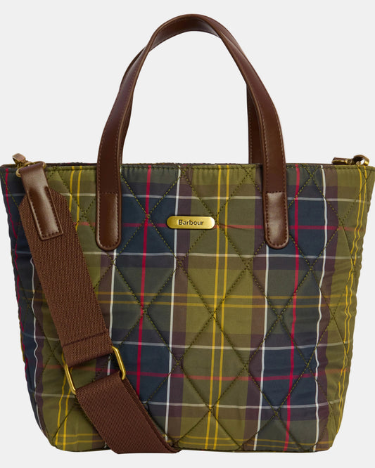 Barbour Womens Mini Quilted Tote Bag - Classic Tartan