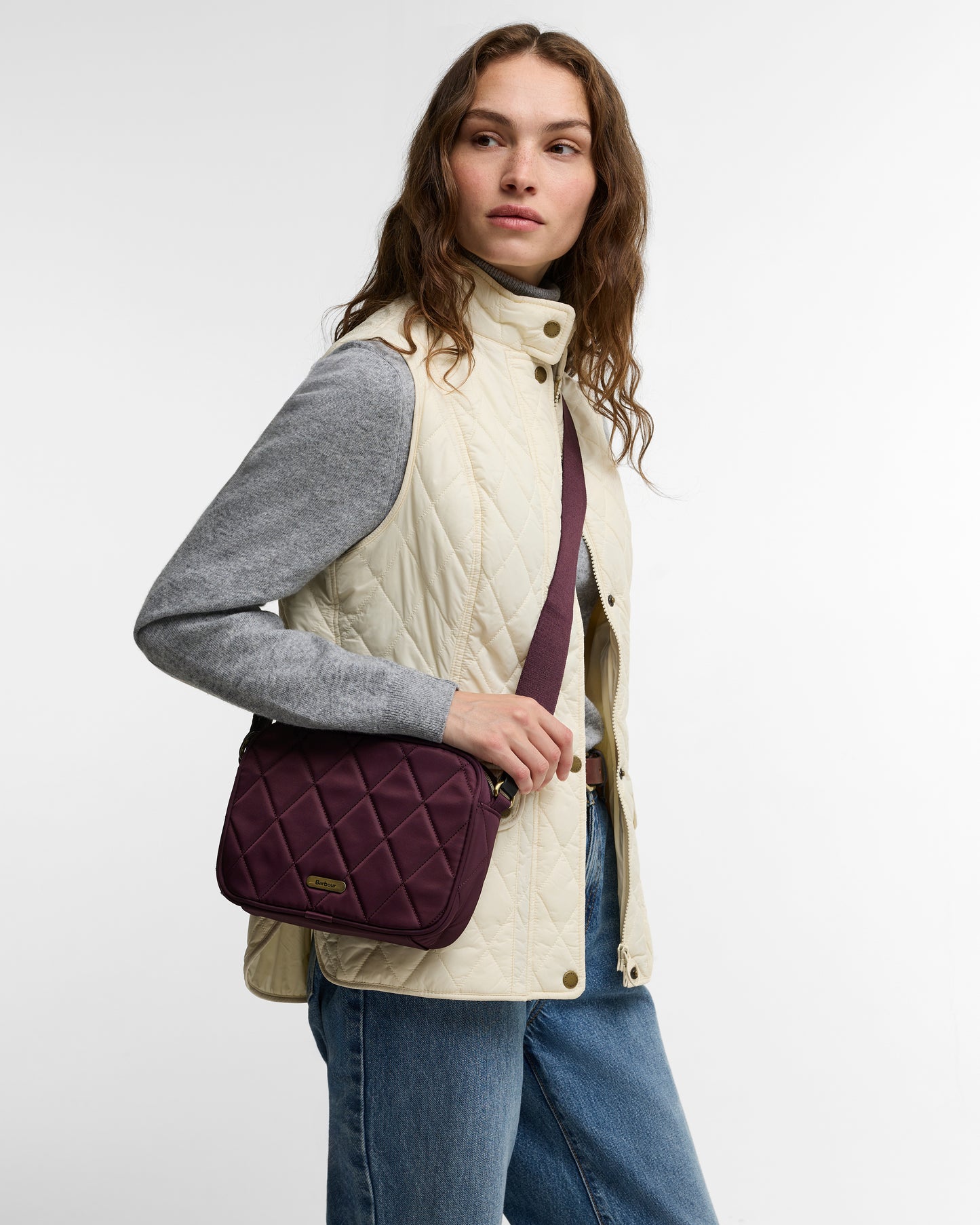 Barbour Womens Quilted Crossbody Bag - Fig