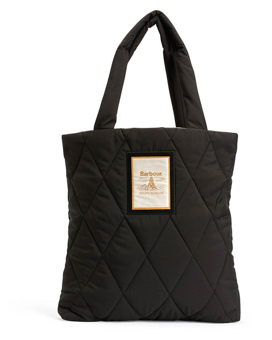 Barbour Mariah Womens Quilted Tote Bag - Black/Ancient