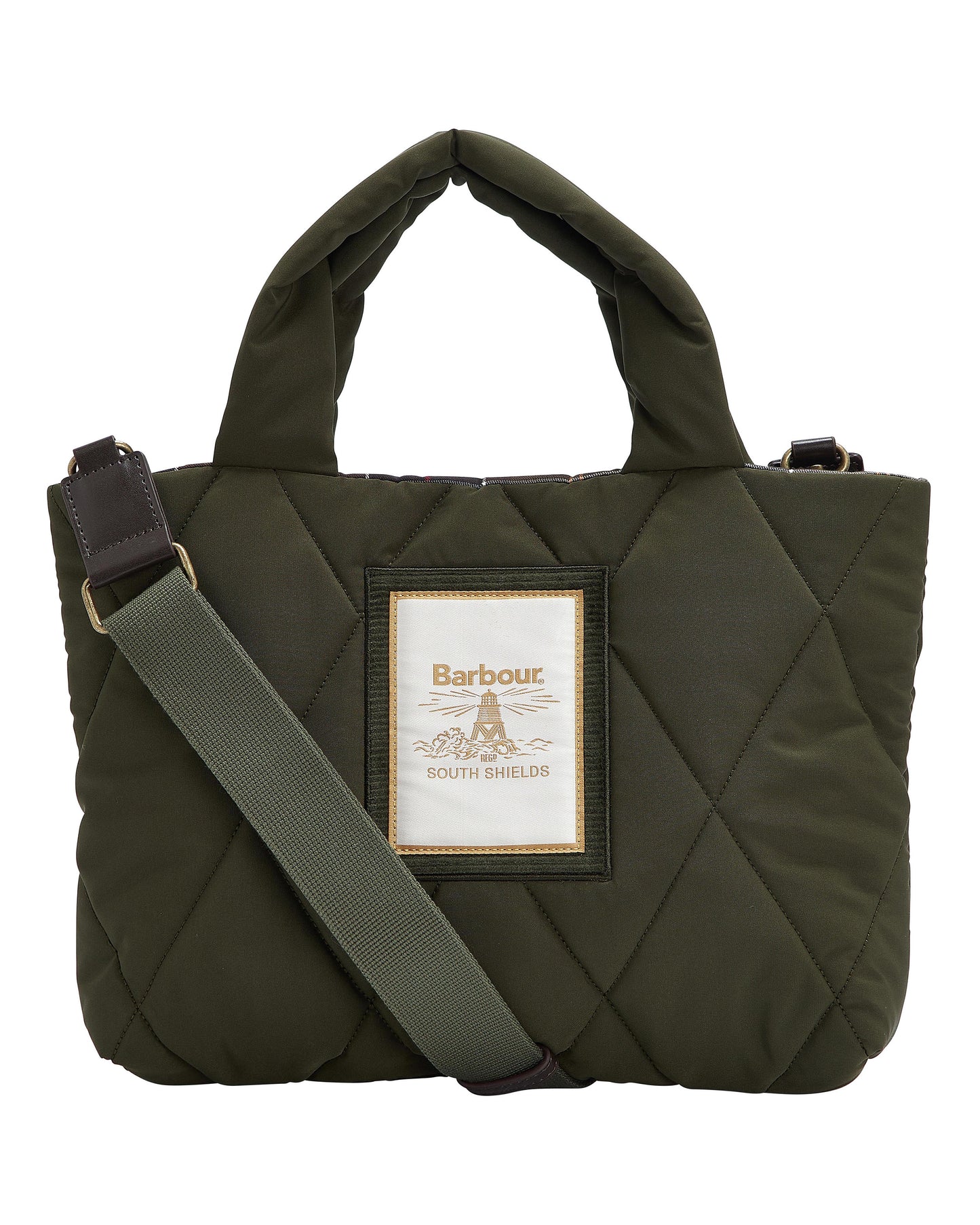 Barbour Mariah Womens Mini Quilted Tote Bag - Olive