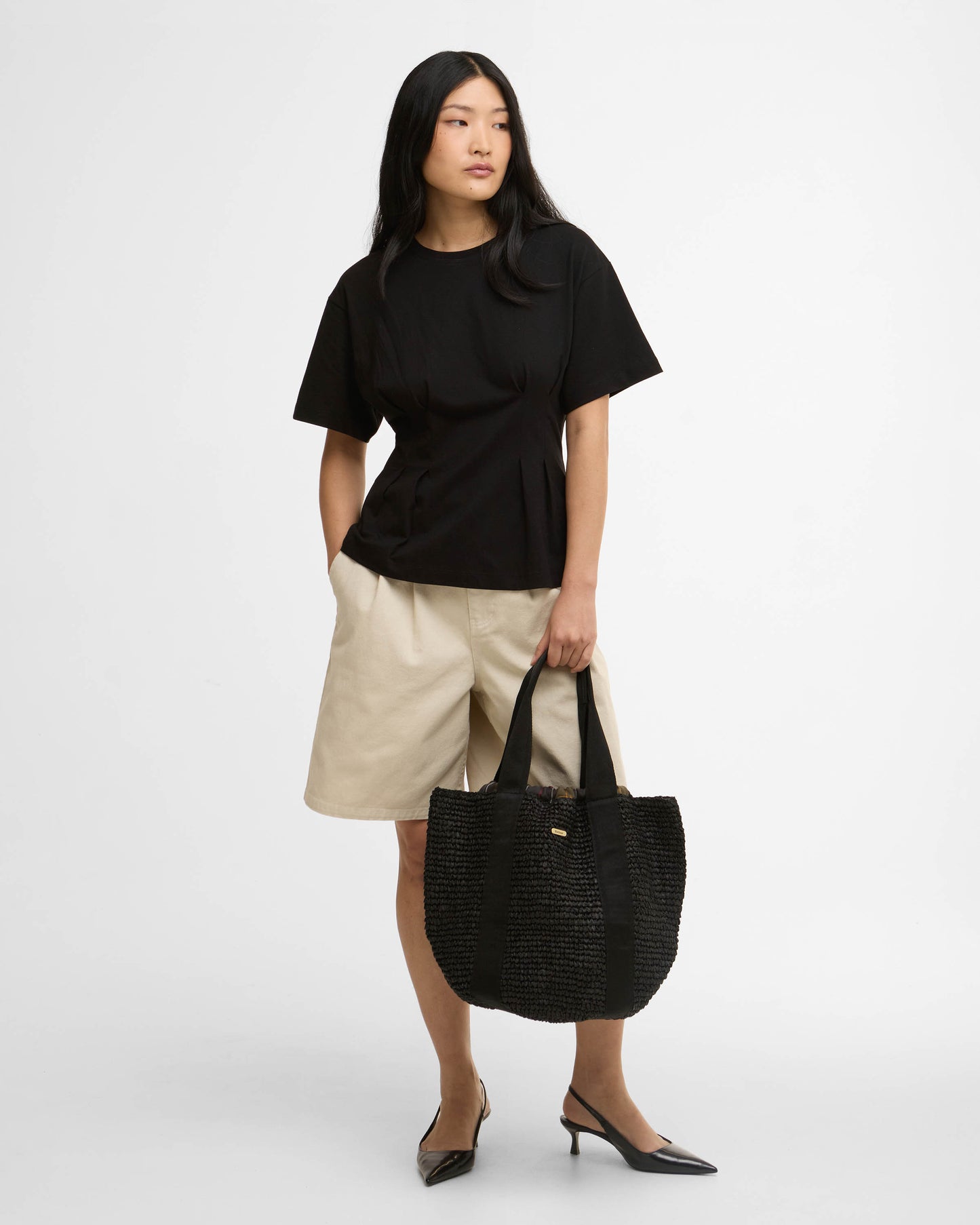 Barbour Lily Womens Beach Tote - Black | CHO | Designer Womens Bags