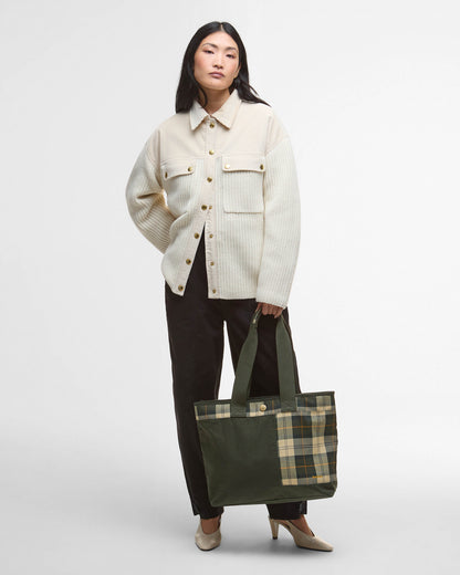 Barbour Mya Womens Patchwork Tote Bag - Sage/Ancient
