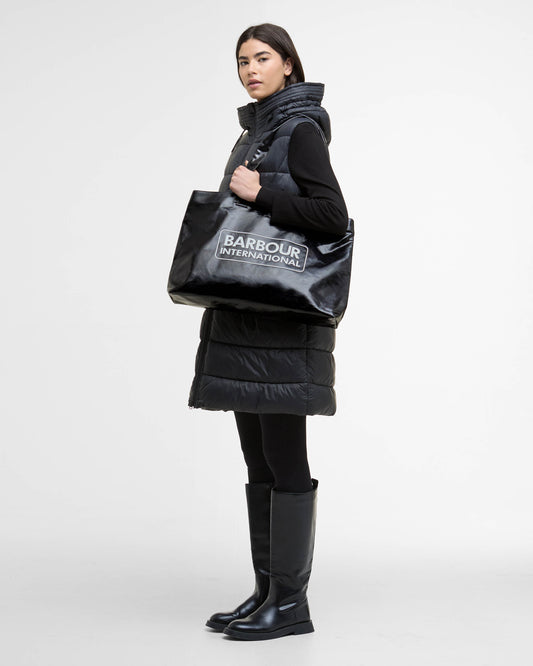 Barbour International Womens High Shine Tote Bag - Black