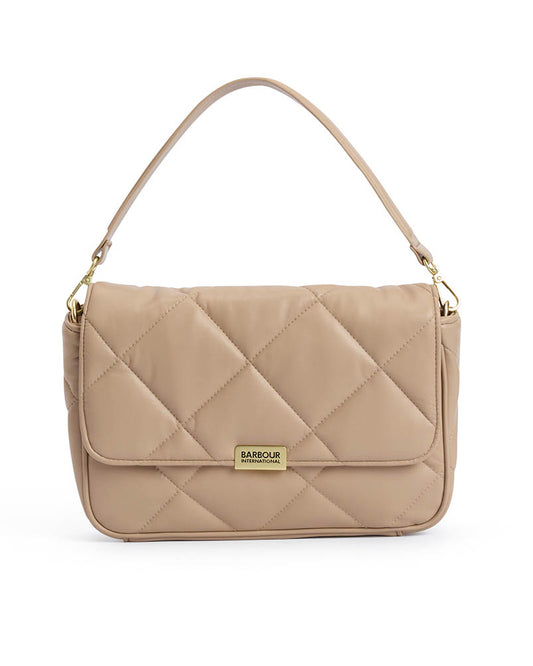 Barbour International Womens Soft Quilt Shoulder Bag - Camel