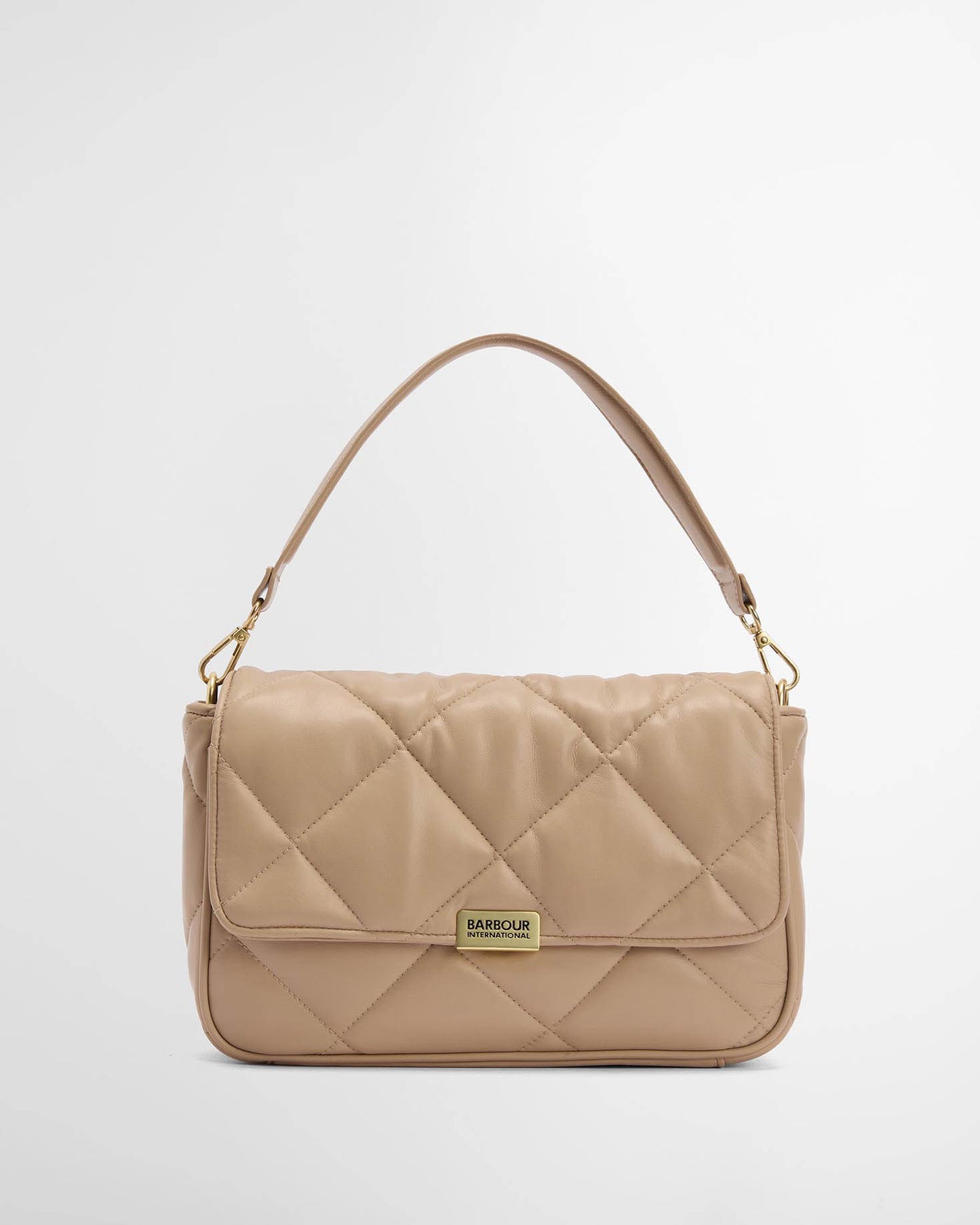 Barbour International Womens Soft Quilt Shoulder Bag - Camel