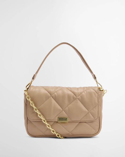 Barbour International Womens Soft Quilt Shoulder Bag - Camel