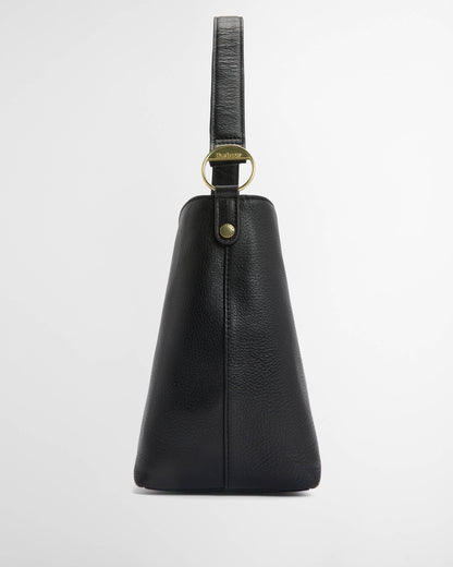 Barbour Cedar Womens Leather Bucket Bag - Black
