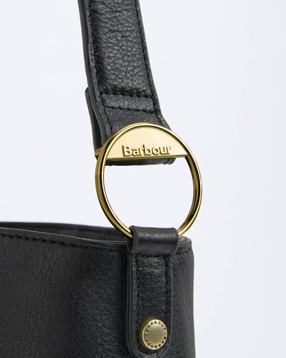 Barbour Cedar Womens Leather Bucket Bag - Black