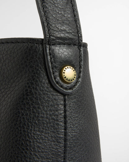 Barbour Cedar Womens Leather Bucket Bag - Black