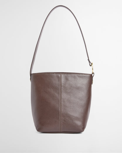 Barbour Cedar Womens Leather Bucket Bag - Rustic Brown back