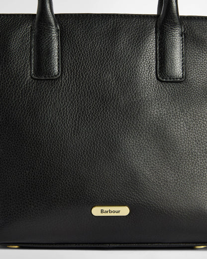 Barbour Birch Womens Leather Tote Bag - Black | CHO | Designer Womens Shopper Bags