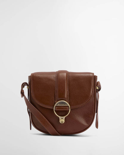 Barbour Elm Womens Leather Crossbody Bag - Brown, front.