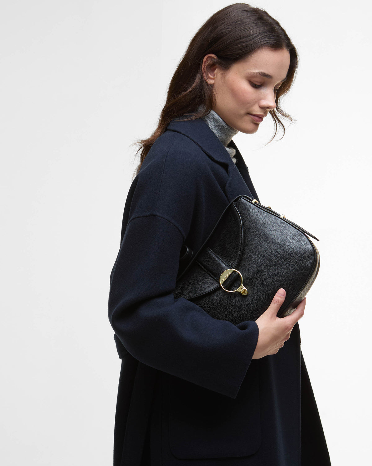 Barbour Alder Womens Leather Sling Bag - Black