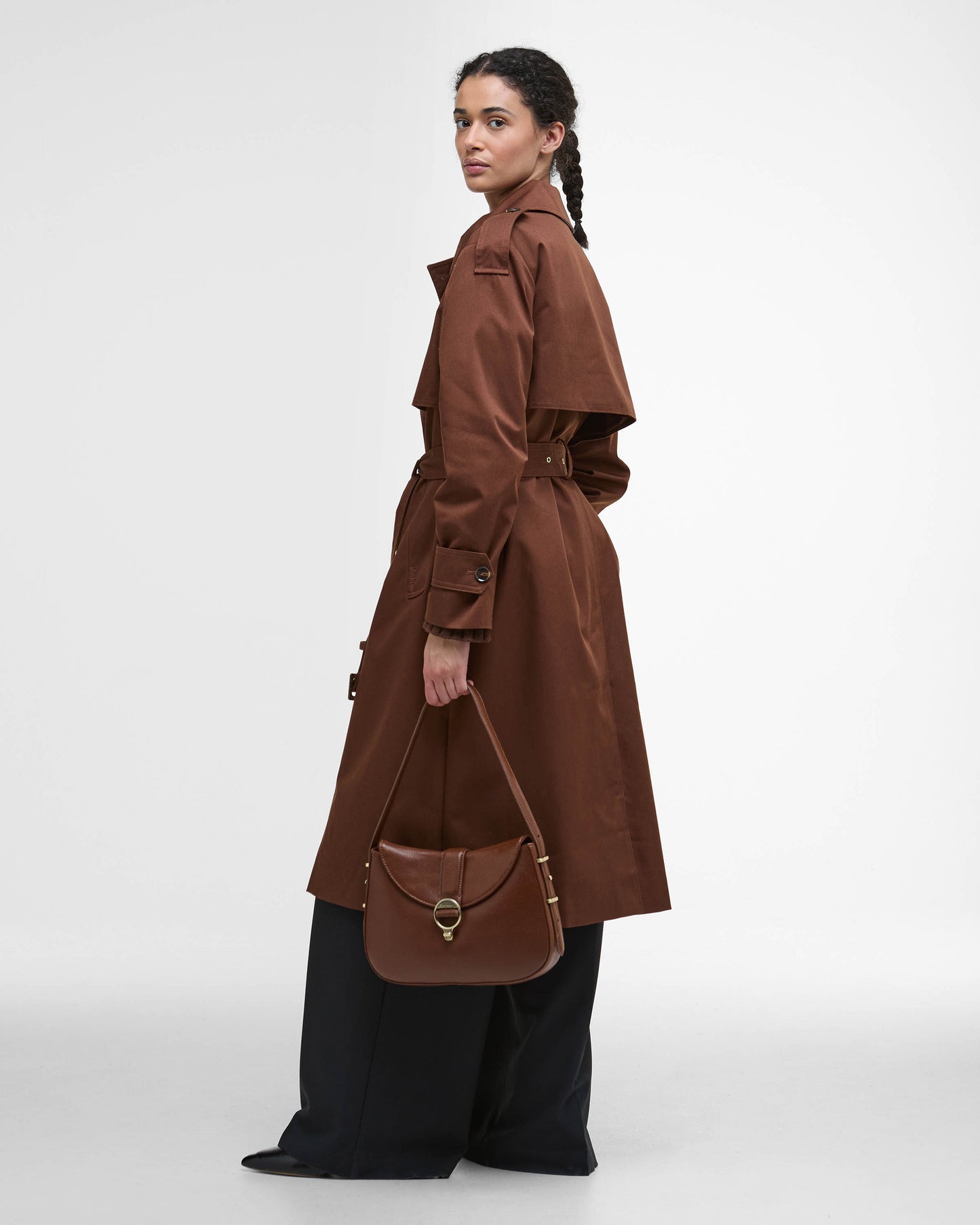 Barbour Alder Womens Leather Sling Bag - Brown